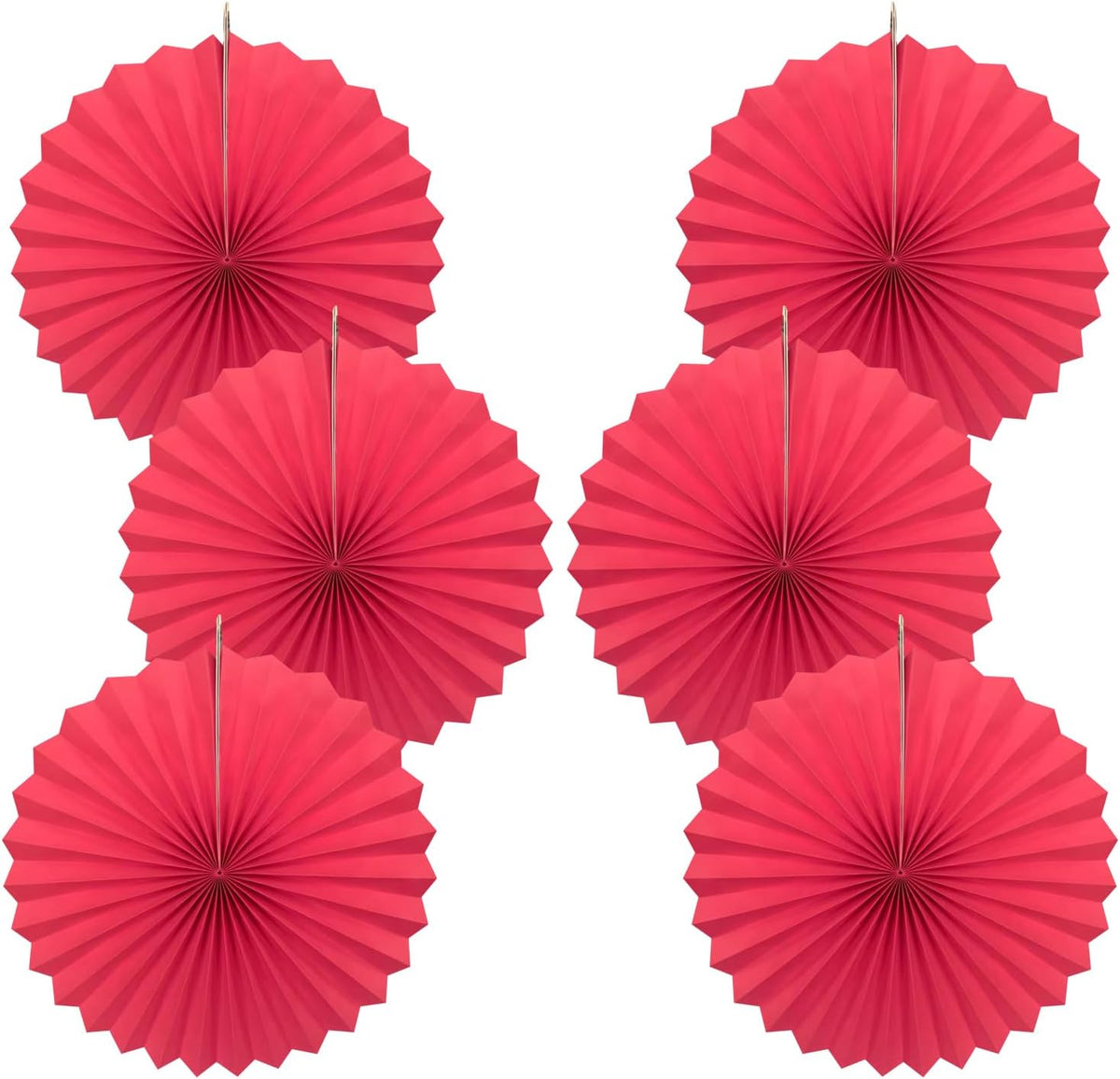 Red Birthday Decorations,DIY Red Paper Fans Hanging Decoration ,Party Supplies Party Fans 16in