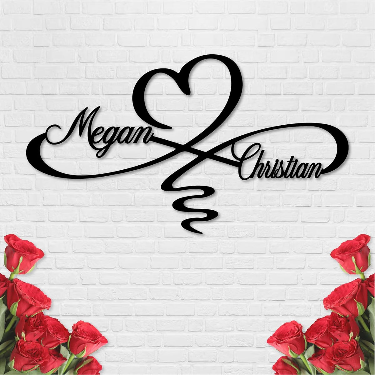 Personalized Infinity Symbol, Metal Love Sign, Love Sign Infinity Heart Sign Metal Wall Decor
