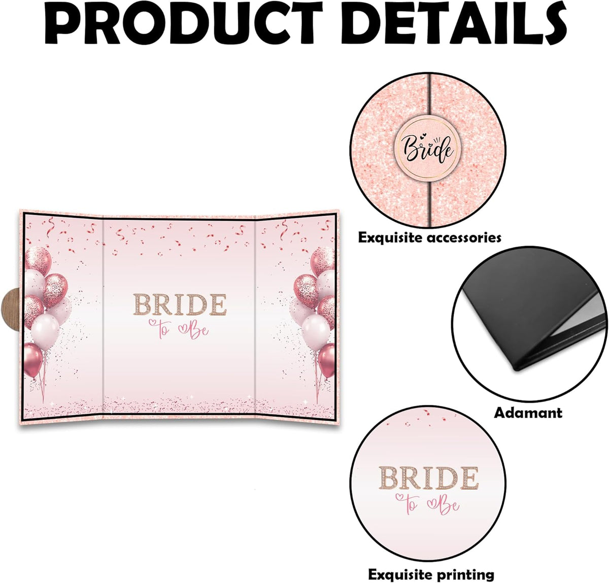 Pink Balloon Bridal Shower Decorations - Bride-to-Be Alternative Signature Guest Book for Women