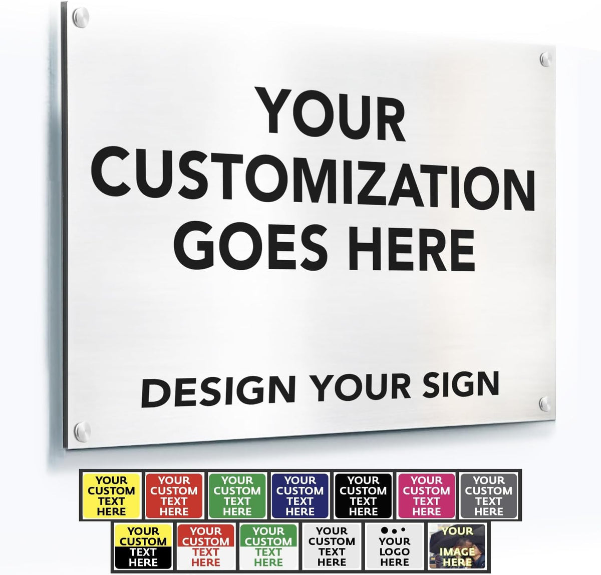 Custom Outdoor Metal Business Signs, Personalized Aluminum Signs, White Aluminum (White, 14x10 In)