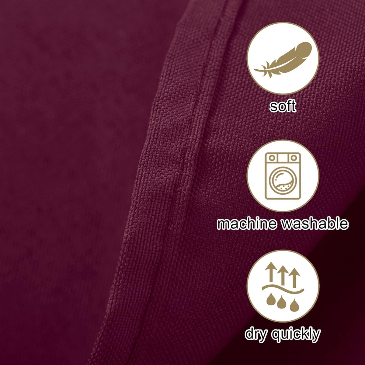 Ascoza 2pack 60x120 Inch Burgundy Rectangular Tablecloth 6 Feet Table Cloth in Polyester Fabric for
