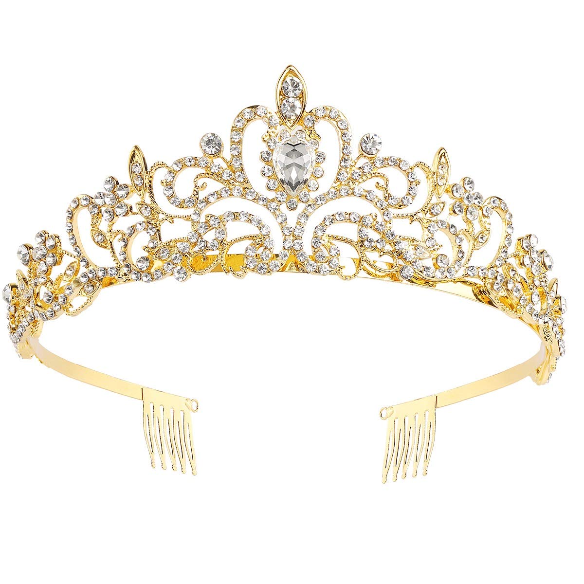 Makone Crowns for Women Princess Tiaras for Girls Queen Crown and Comb Tiara for Wedding Birthday