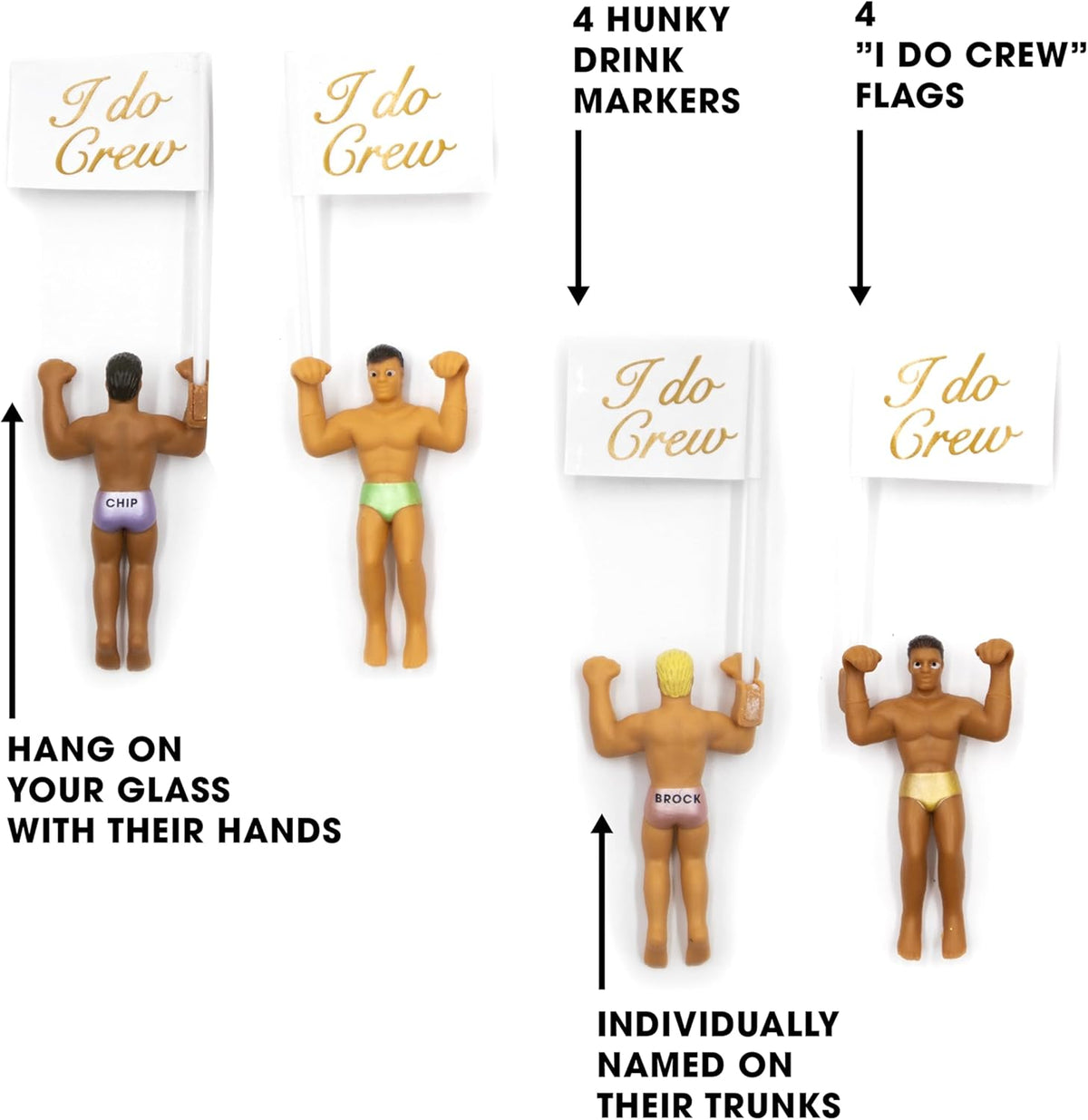 NPW Drinking Buddies Bride Squad, Bachelorette Drink Markers, Party Accessories, Girls Night, Hunky