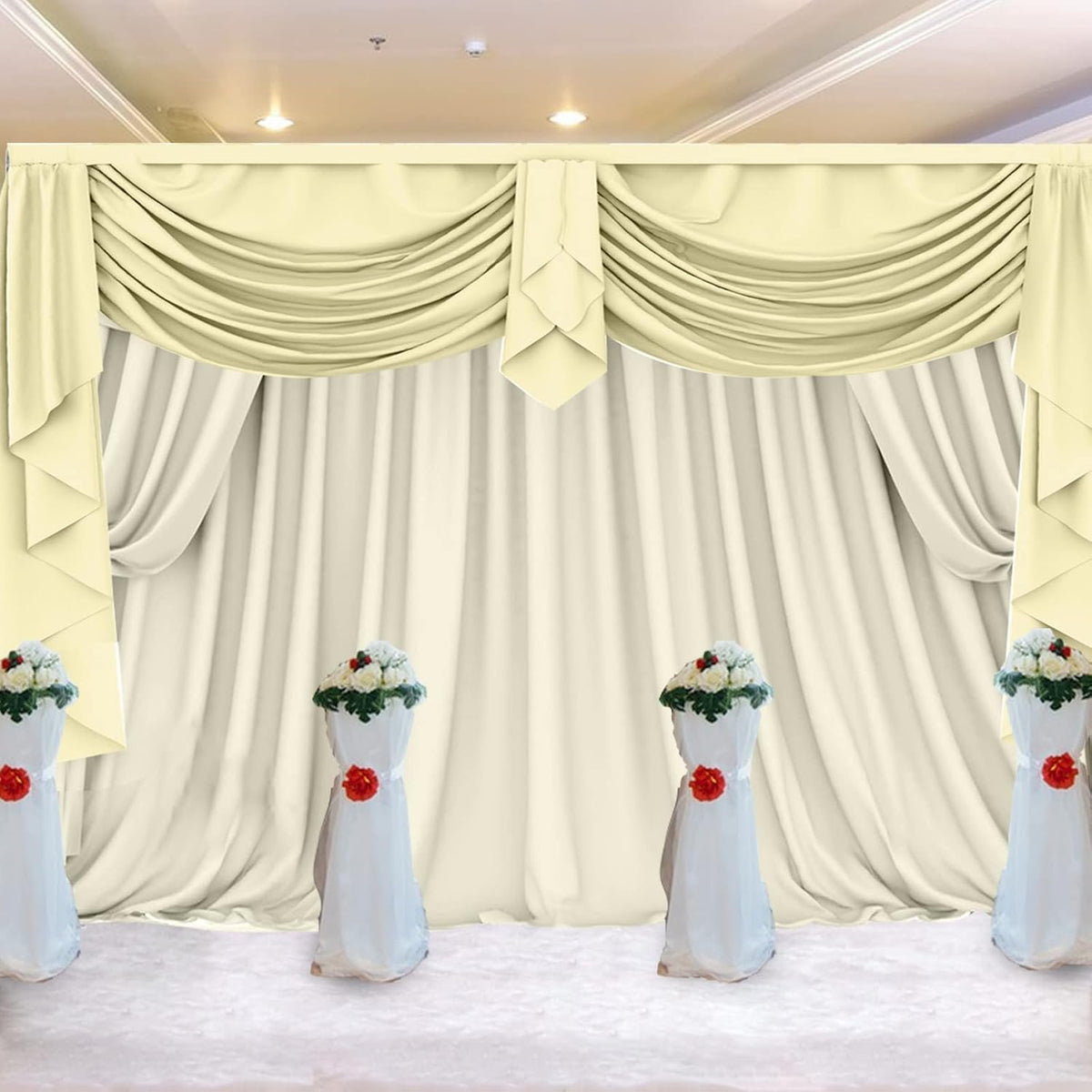 20ftx10ft Backdrop Stand Portable Pipe and Drape Poles Kit for Wedding Parties Curtains Stage