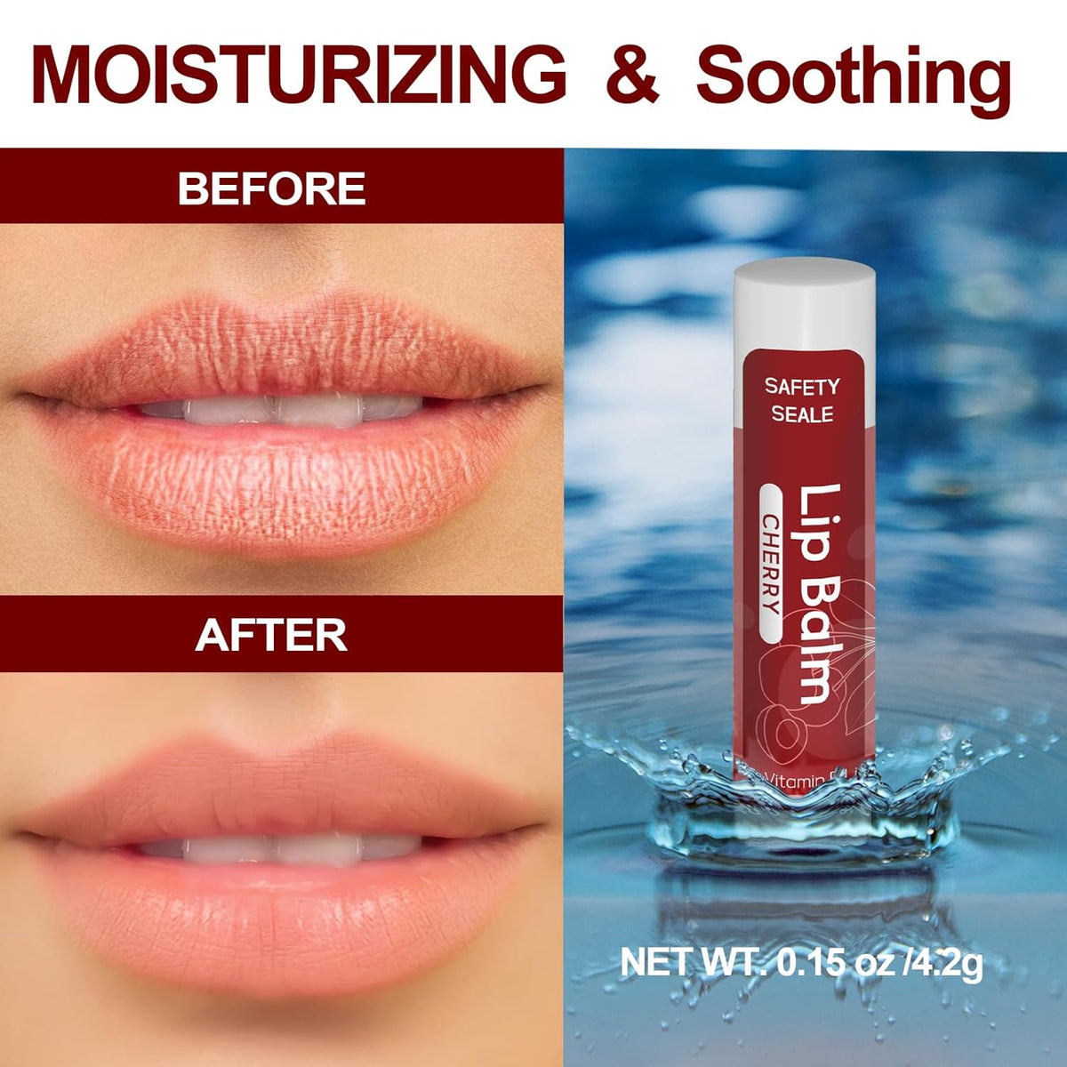 64 Pack Natural Lip Balm Bulk with Vitamin E and Coconut Oil - Moisturizing Dry Cracked Lips, Mini