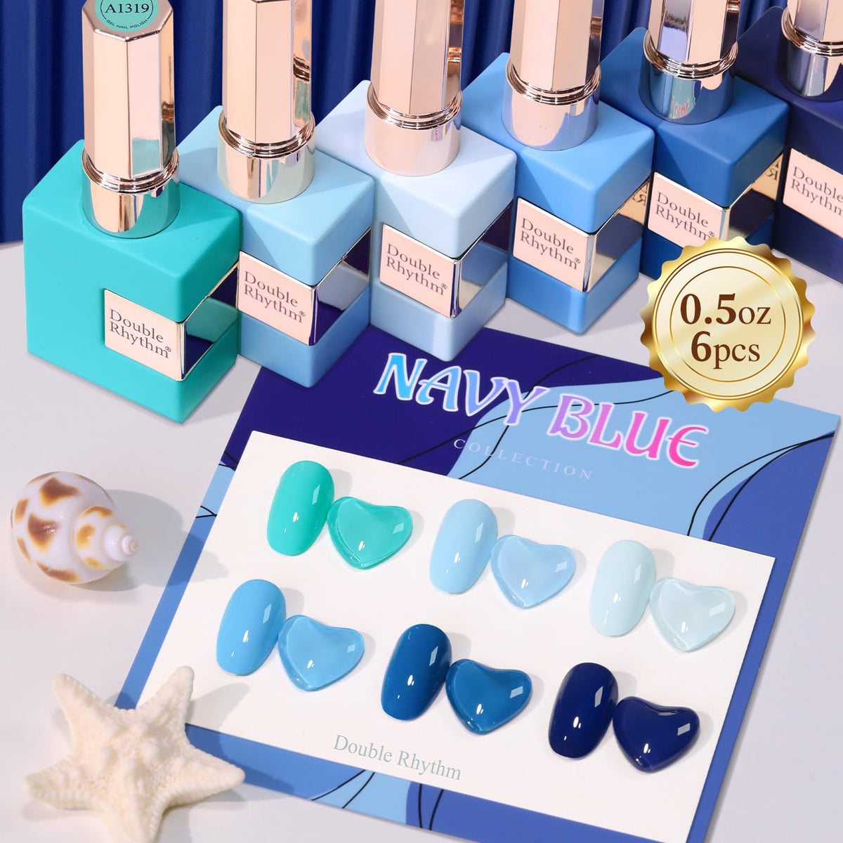 Double Rhythm 6 Pcs 15 ML Gel Polish Set Same Color Same Bottle Soak Off Gel Polish Kit Nail Art