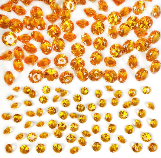 HappyFiller 720 PCS Mix 20mm,10mm Orange Acrylic Diamonds Gems Sparkling Fake Gemstones Rhinestones