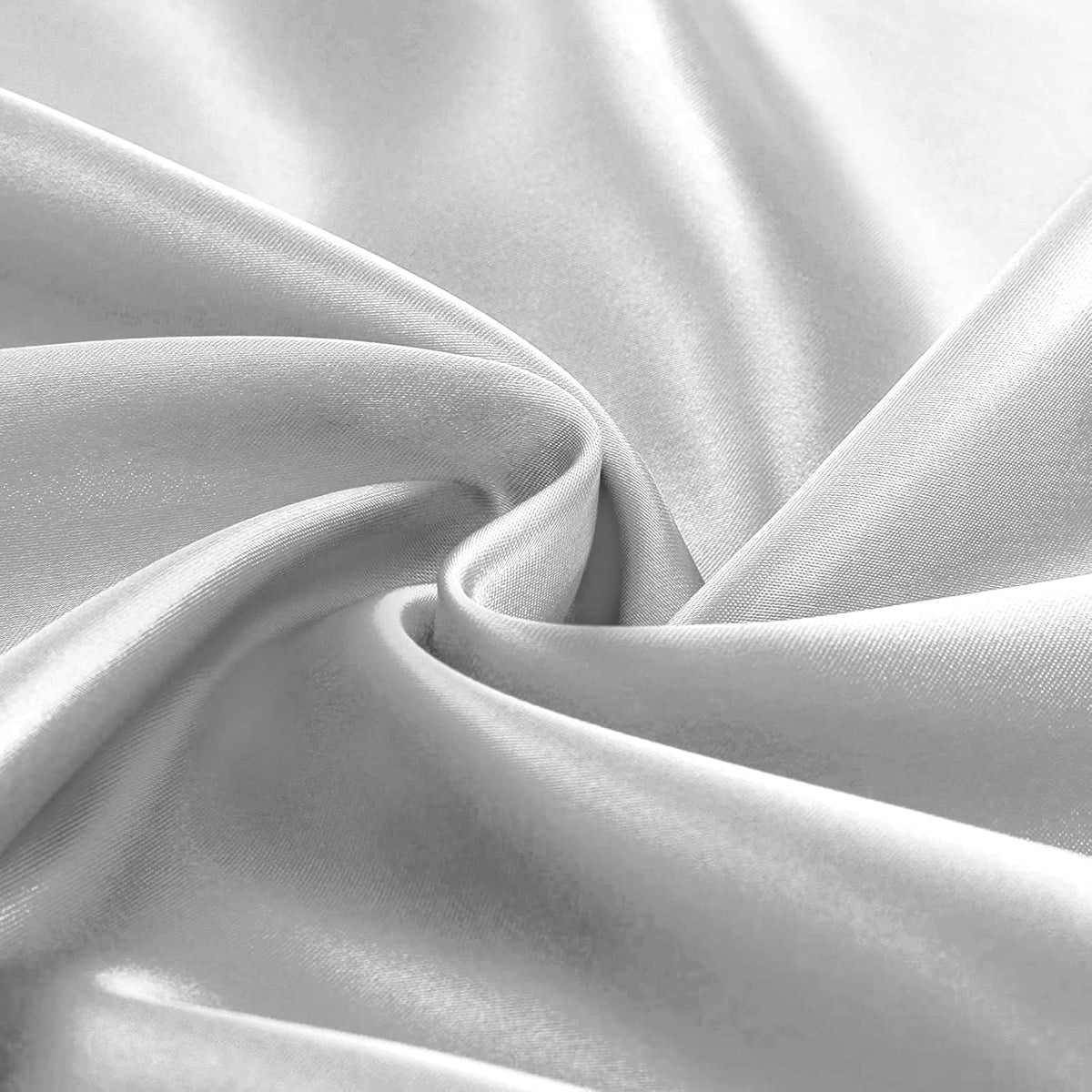 KKJIAF 1 Pack 60 Inch / 5ft Round Table Cloth, Silver Overlay Round Satin Table Cover, Silky Satin