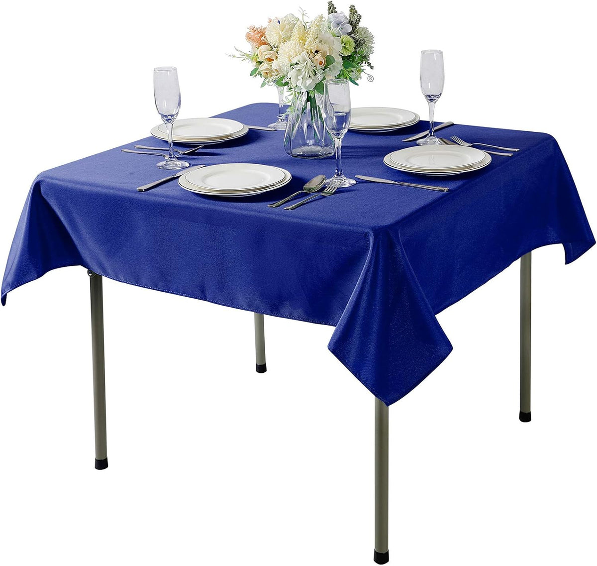 Cupuamon Square Tablecloth 52x52 inch Washable Polyester Fabric Table Cloth for Wedding Party