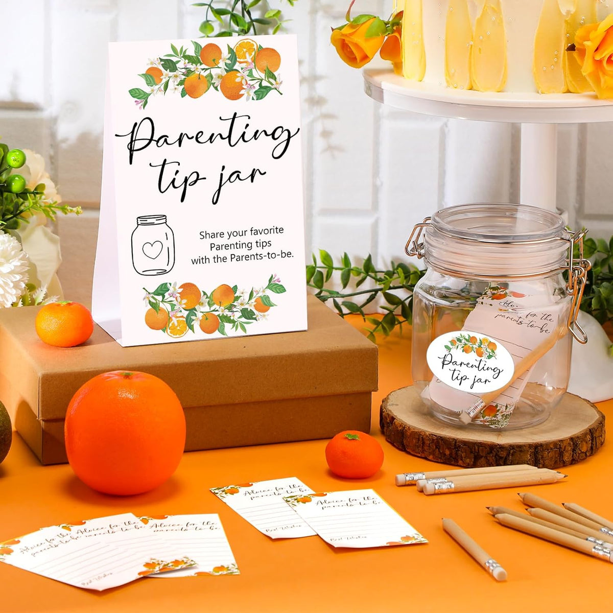 Roowest Baby Shower to Baby Advice Cards for New Parents to Be - Tip Jar Sign for New Parents 60