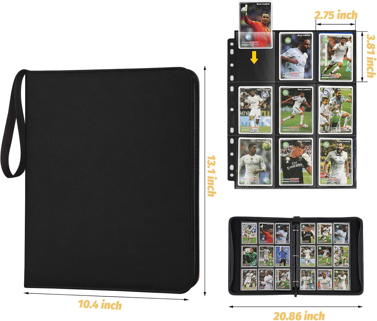 Trading Card Binder, Premium 9 Pocket Card Binder, 720 Double Sided Pocket PU Collection Binder