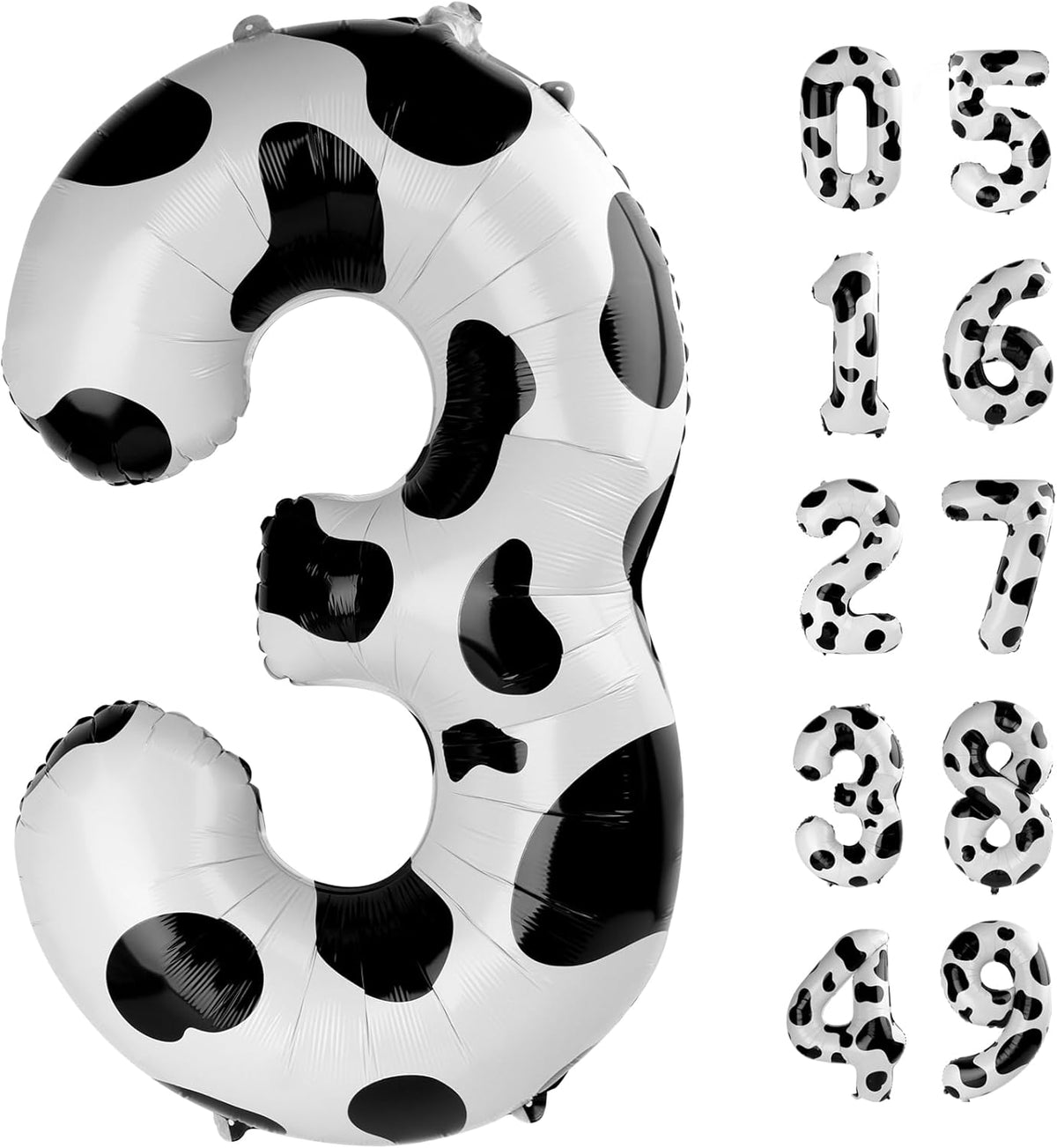 Cow Print Number Balloon Birthday Decorations, 40 inch Number balloon 0-9(Zero-Nine), Cow Balloon