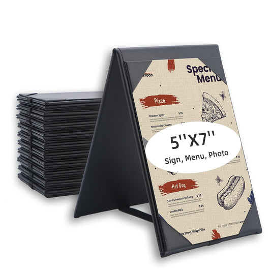 Menu Covers - Set of 10 Double-Sided Table Tent Cards for Restaurant, Dinner Party, and Bar Menus