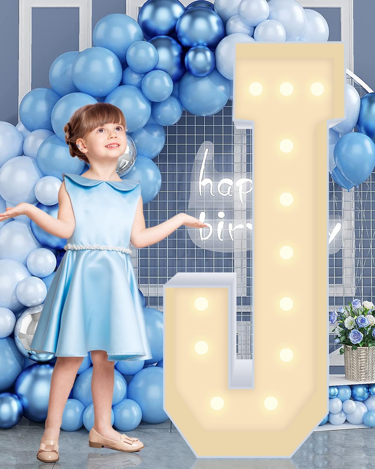4FT Marquee Plastic Letters J - Light up Letters J Are Made from Corrugated Plastic Board - Quick