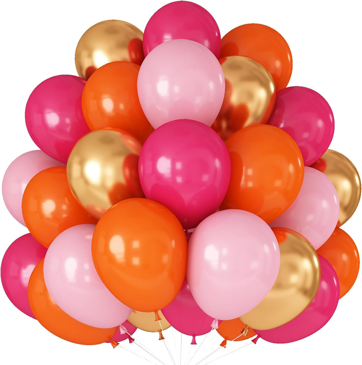 Hot Pink and Orange Gold Balloons 12inch 60pcs Light Pink Metallic Gold Helium Latex Balloon for