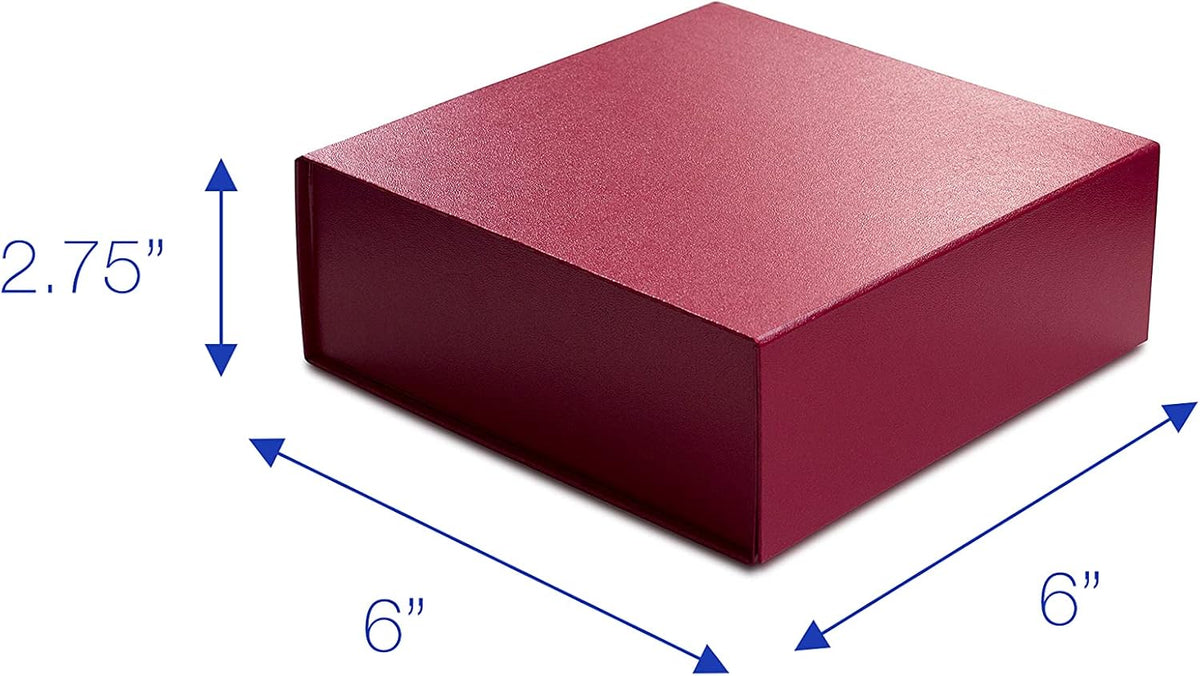 CECOBOX - Gift Boxes with Lids for Presents 6"x6"x2.75" - Matte, Collapsible Magnetic Closure Gift