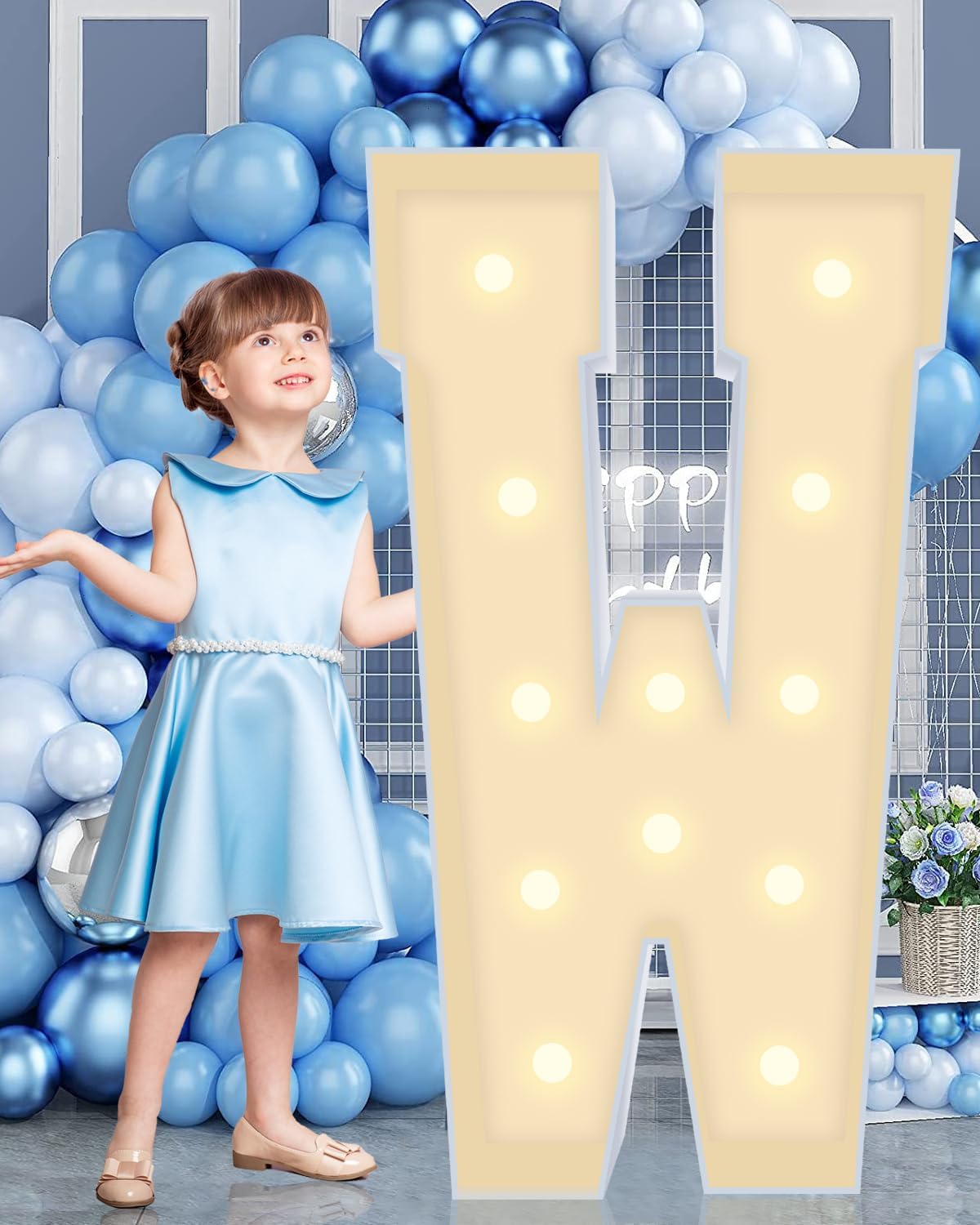 4FT Marquee Plastic Letters W - Light up Letters W Are Made from Corrugated Plastic Board - Quick