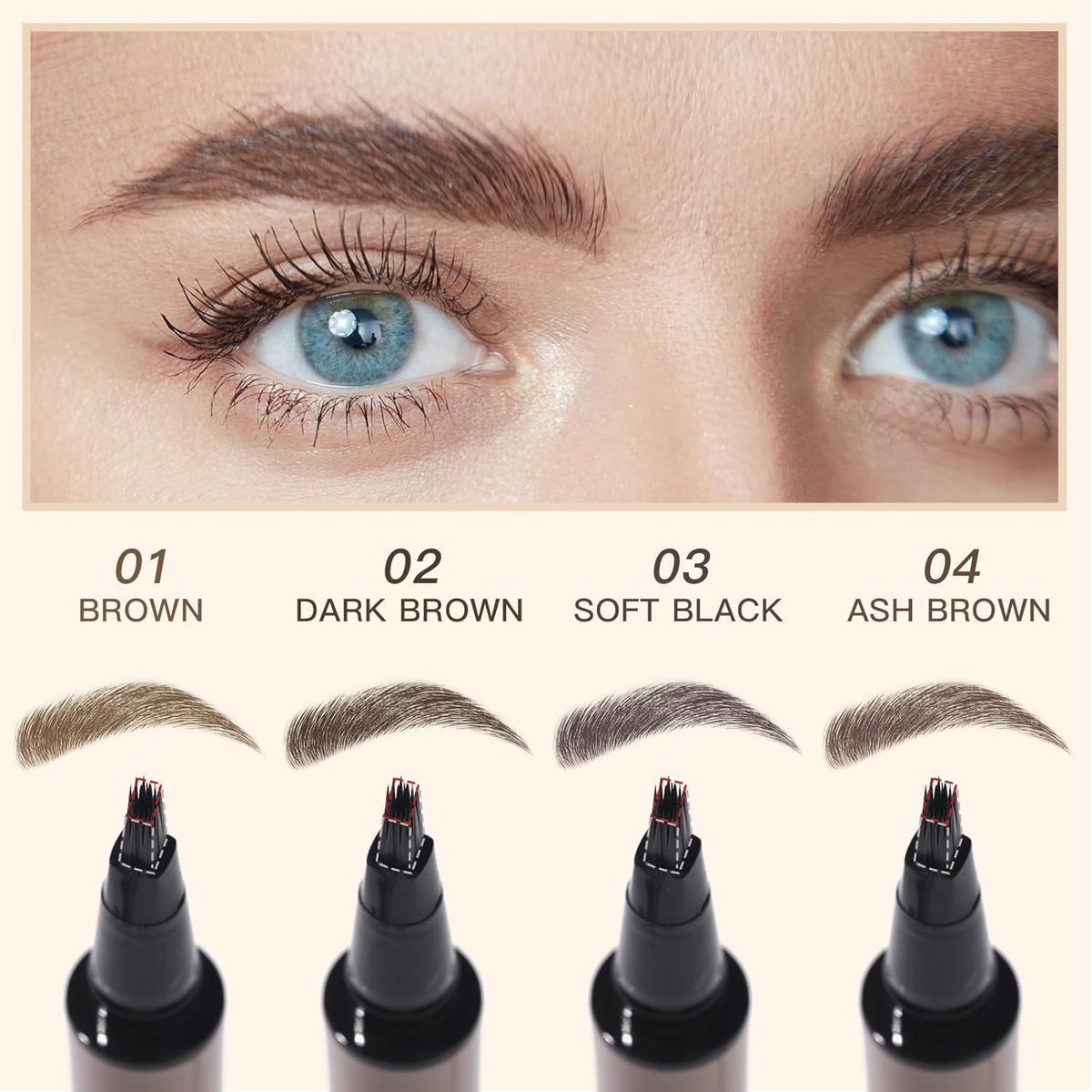 Microblading Brow-Fection Brow Eyebrow Pencil – Angled Brush Tip, Wild Natural Hair-Like Strokes