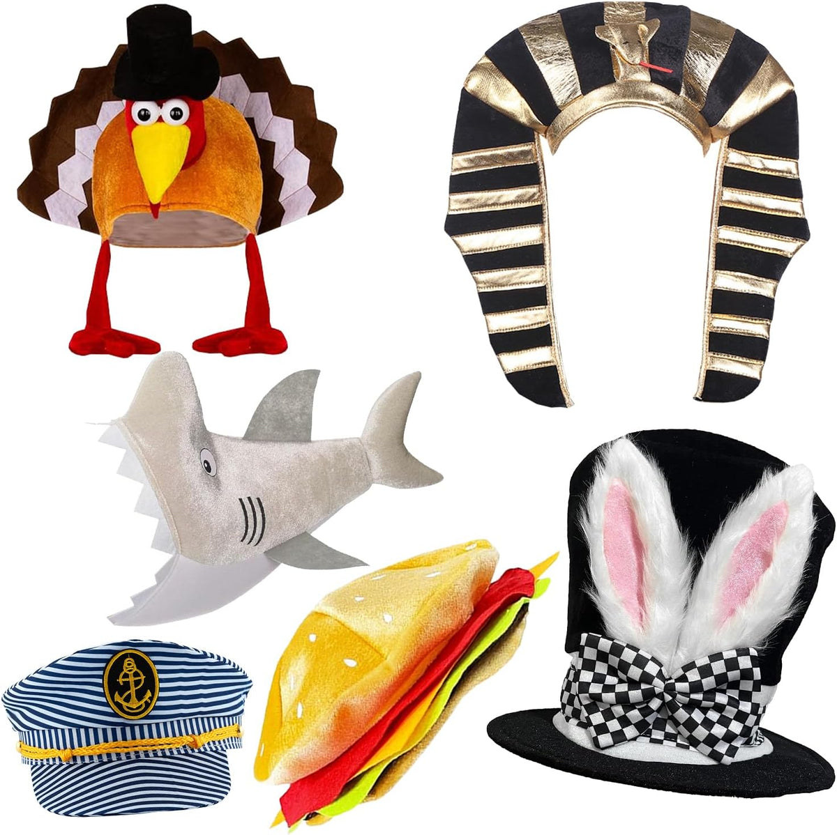 Bulk Premium Funny Hats, 24 Assorted Dress Up Costume Hat, Crazy Party Hats, Novelty Party Hats