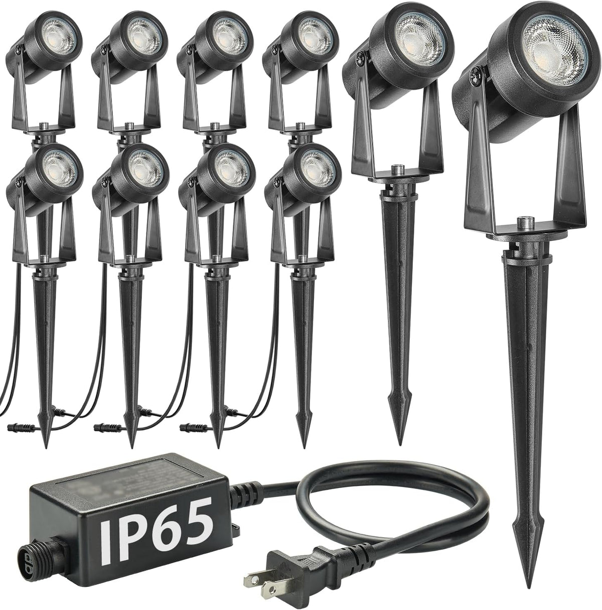 SUNTHIN Outdoor Landscape Lighting, 10 Pack Outdoor Spot Lights with Transformer for Yard, Plant