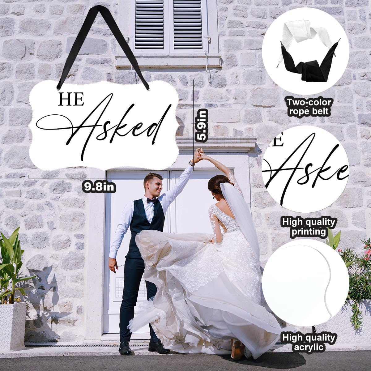 2 Pcs Acrylic Wedding Sign, Ring Bearer Sign, Rustic Wedding Decor Signs, Acrylic Wall Art With