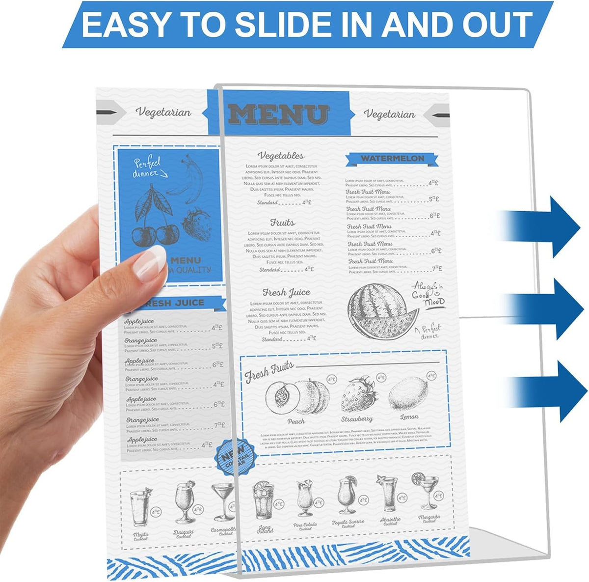 EHWINE 12 Pack 4 x 6 Acrylic Sign Holder, Clear Plastic Signs Display Stand, Vertical Slanted Back
