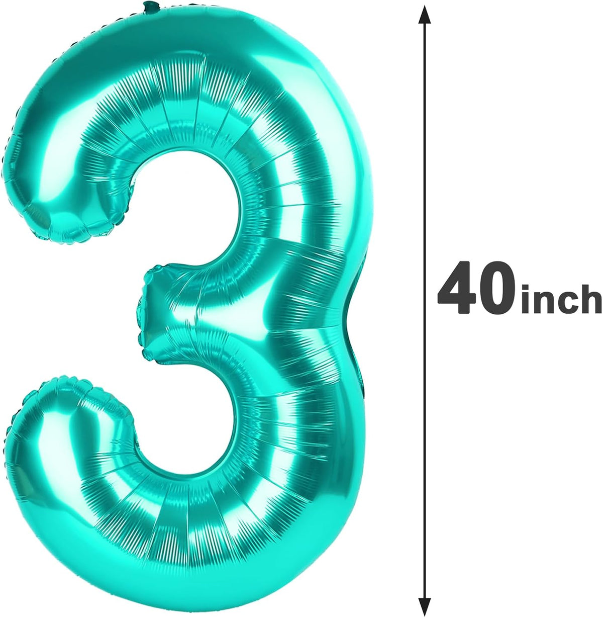 40 Inch Teal Blue 3 Large Number Balloon, 3 13 23 30 33 36 Teal Blue Birthday Party Decorations