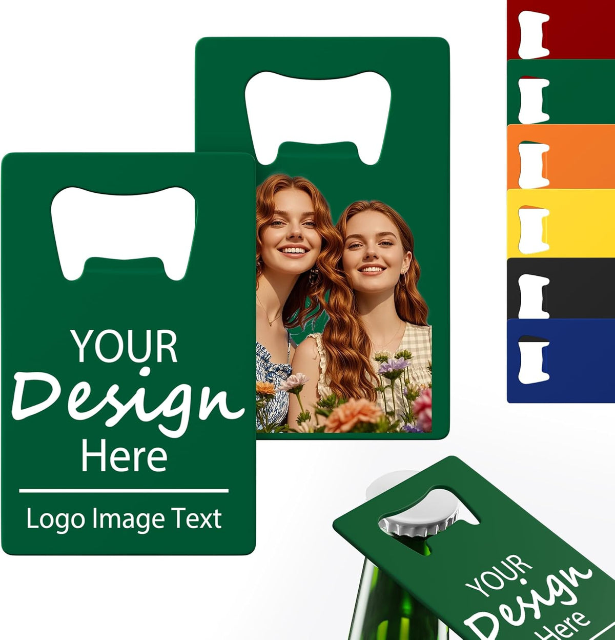 4-100 Pcs Personalized Bottle Opener, Custom Stainless Steel Credit Card Bottle Opener, Full Color