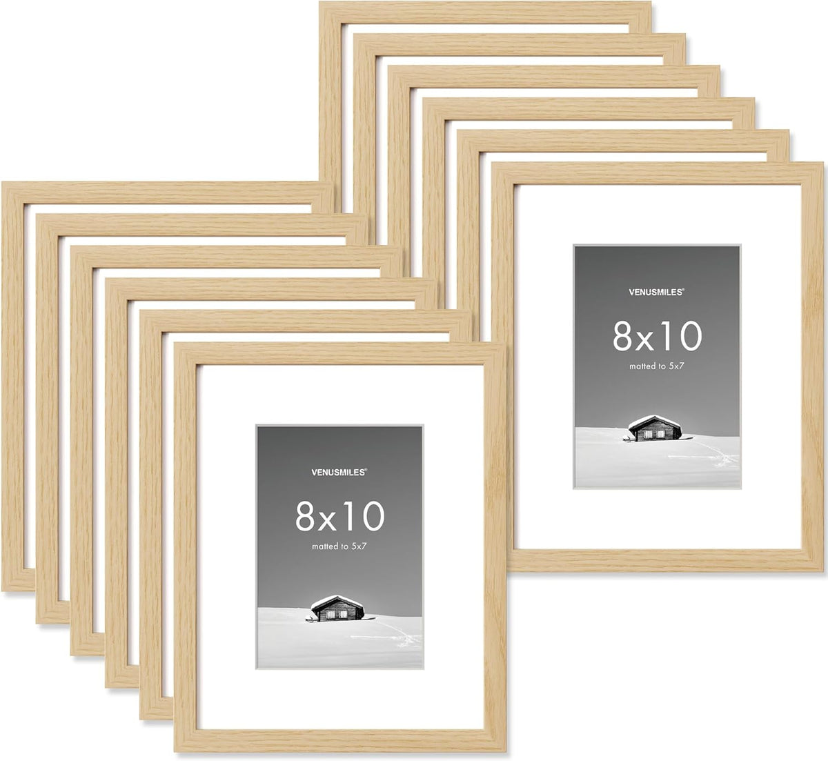 8x10 inch Picture Frame, 8x10 Photo Frames with 5x7 Removable Mat - High Definition Plexiglass