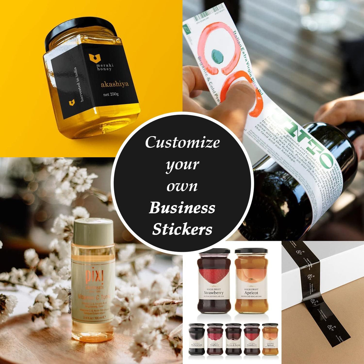 Custom Logo Stickers for Business, Personalised Logo Labels - Any Shape, Waterproof Vinyl Glossy