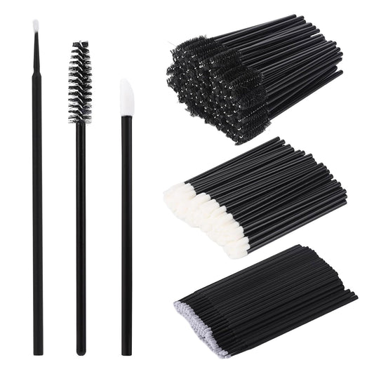300 Pcs Spoolies Mascara Wands and Lip Brushes and Micro Swabs Applicator Disposable Eyelash
