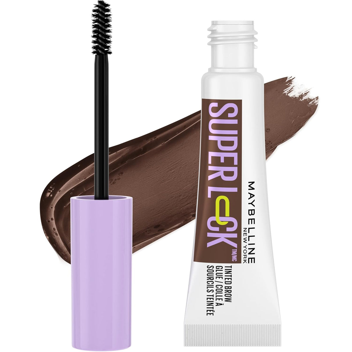 Maybelline Super Lock Brow Glue Eyebrow Gel, Lightweight and Waterproof Tinted Brow Gel For Up To
