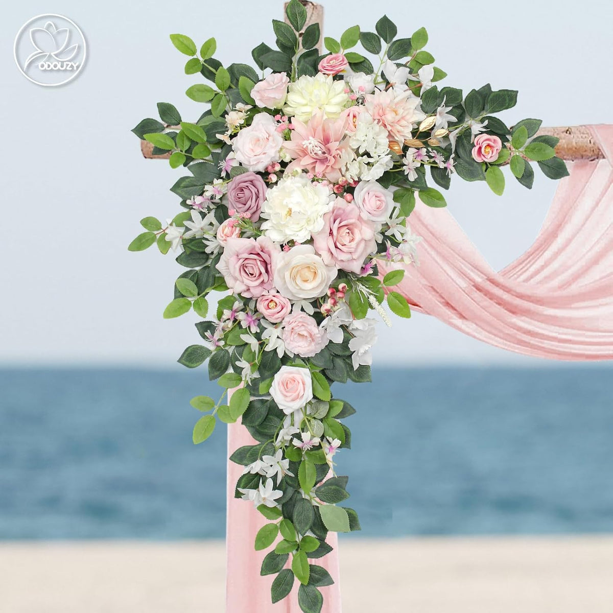 Wedding Arch Flowers Kit,Artificial Flower Arch Decor (Set of 3),2pcs Artificial Flower Arrangement