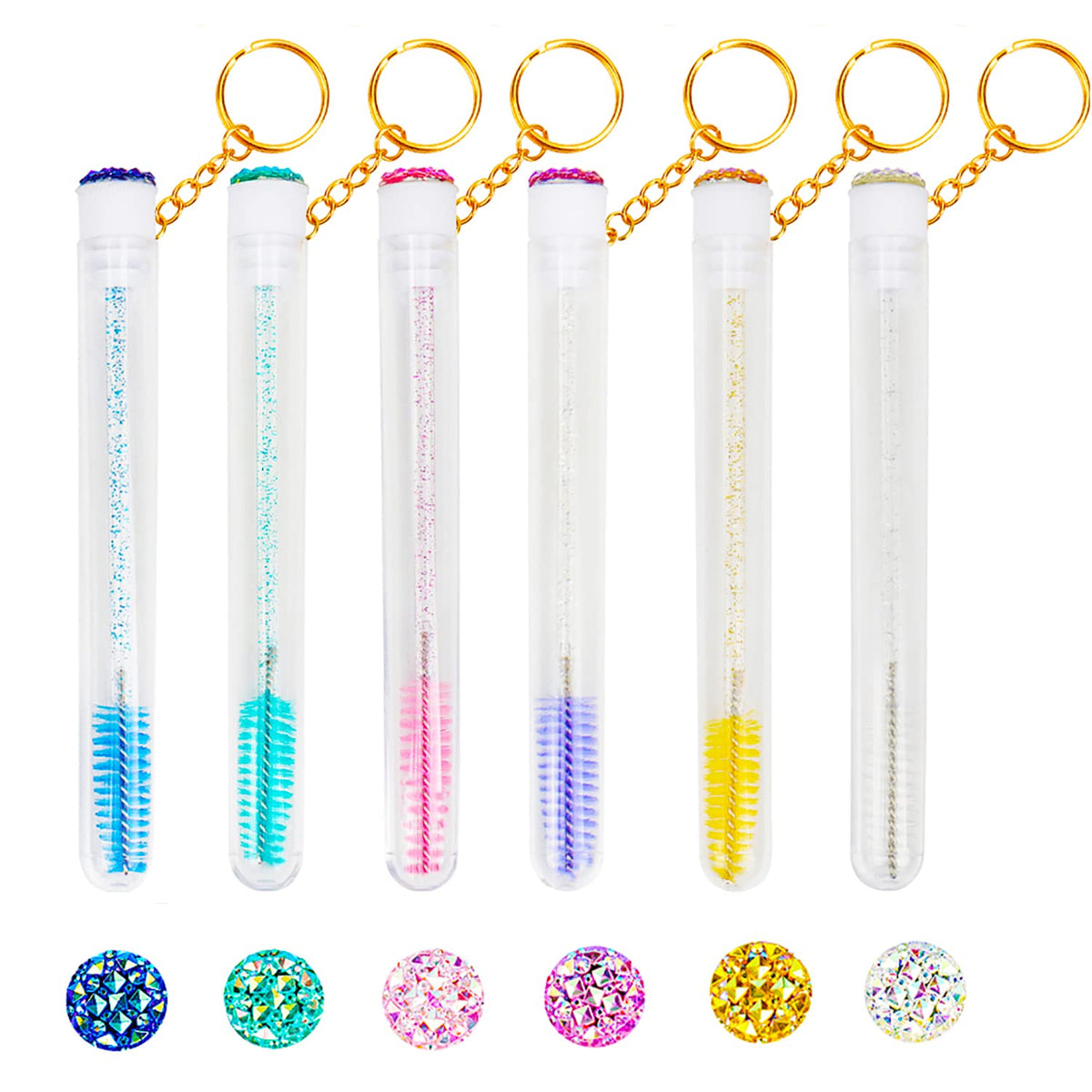 48 Pieces Disposable Mascara Wands Set,Include 24 pcs Disposable Crystal Lash Spoolies Brush and 24
