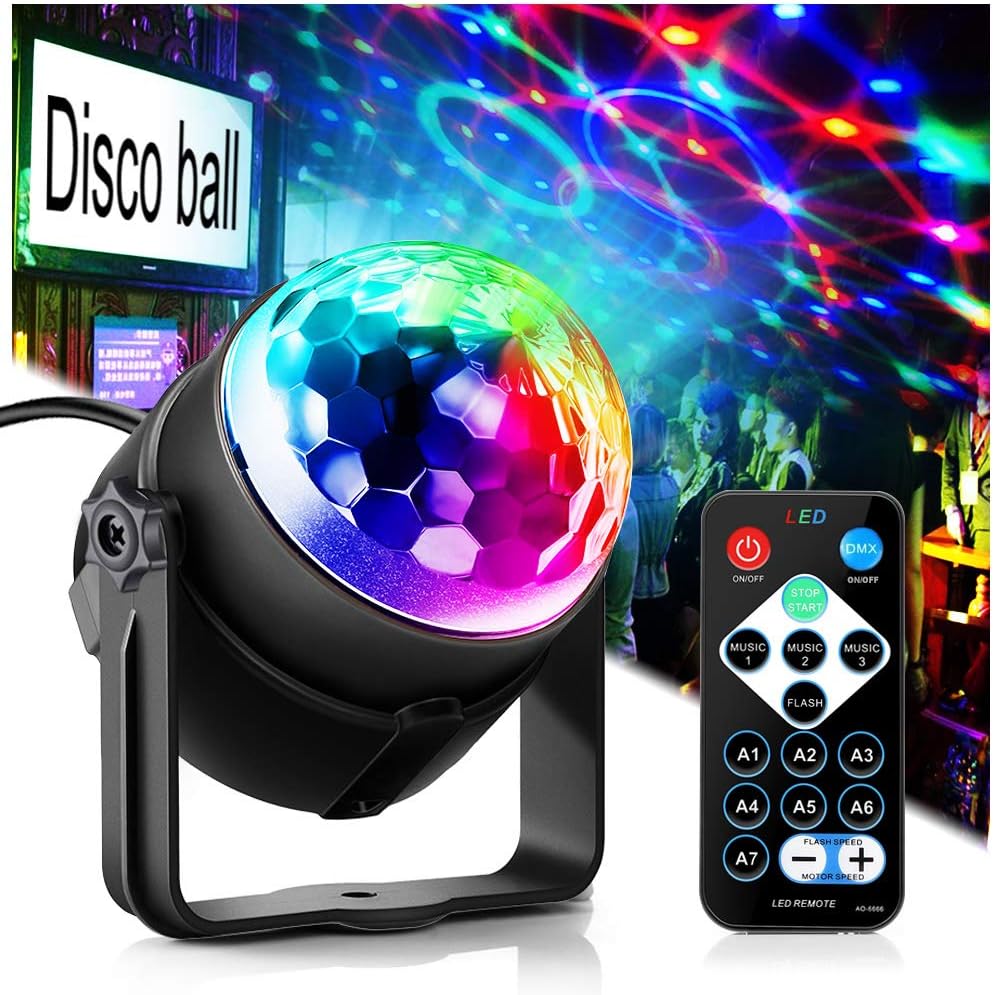 Party Disco Ball Dj Dance Lights Disco Strobe Rave Sound Activated Projector Effect Stage Light
