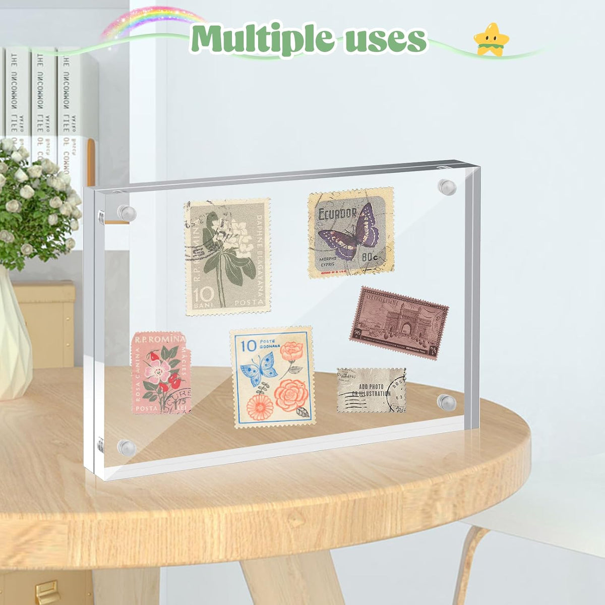 24 Pcs 4x6 Acrylic Picture Frames, Clear Picture Frames Frameless Magnetic Picture Frame Double