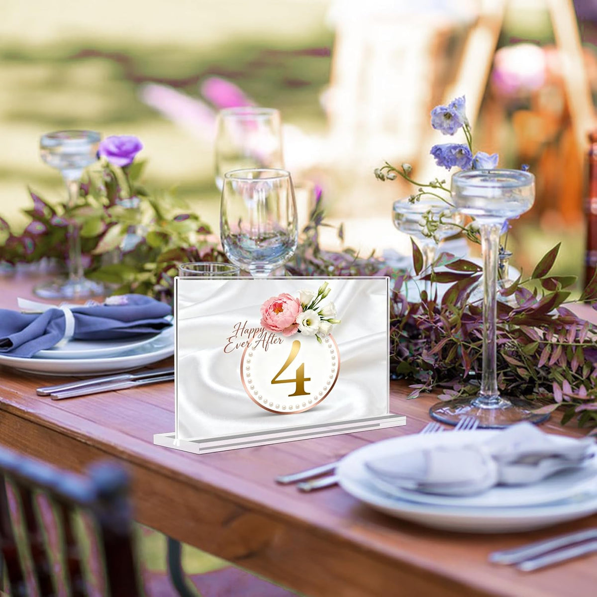Acrylic Sign Holder 6x4 - 6 Pack Clear Tabletop Sign Holder Horizontal Plastic Picture Frames