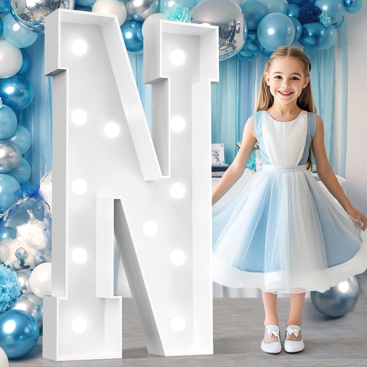 Ledido 4FT Marquee Light Up Letters, Cool White Light Up Letters Large Marquee Letter for Party