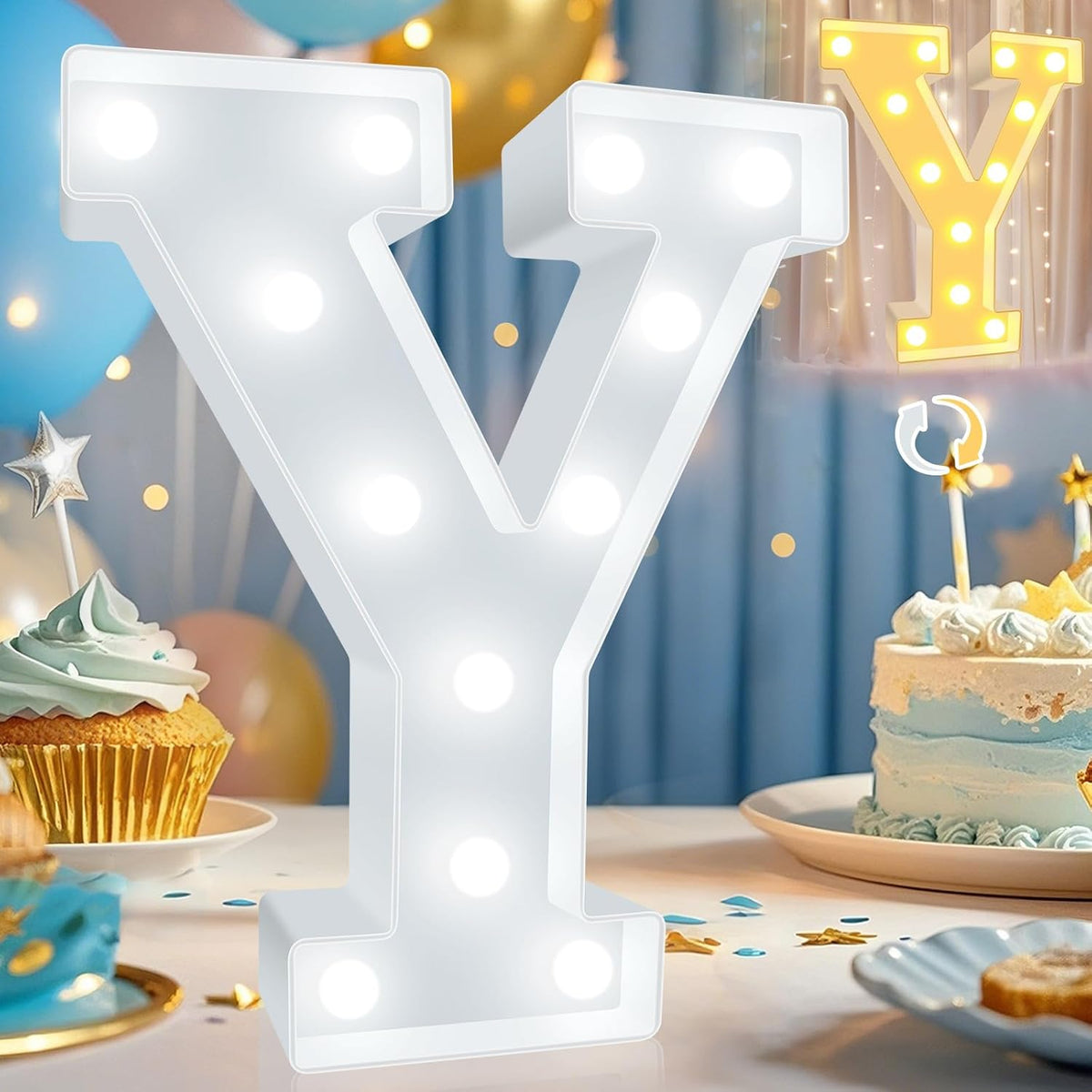 Pooqla LED Marquee Letter Lights, Warm White and Cool White Decorative Lighted Letters, Light Up