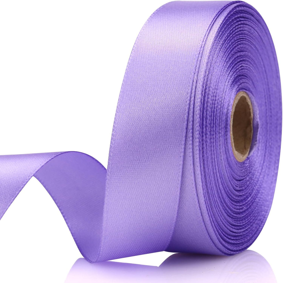 Light Purple Satin Craft Ribbon - 7/8 Inch, 30 Yards - Single Face Polyester for Handmade Roses