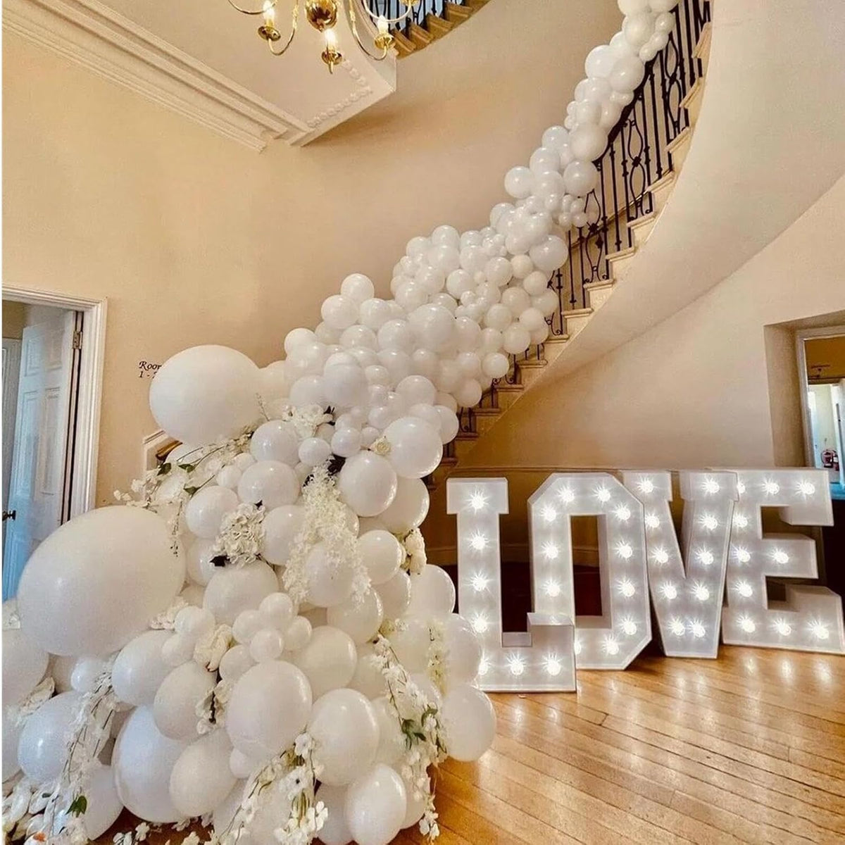 412pcs White Balloons 18 12 10 5 Inch White Balloon Garland Arch Kit Different Sizes Matte Latex