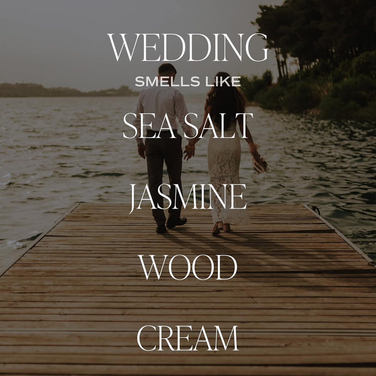 Sweet Water Decor Wedding Candle - Sea Salt, Jasmine, Cream, and Wood Scented Soy Wax Candle for