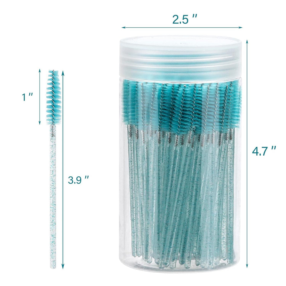 100 Pcs Disposable Mascara Wands, Crystal Eyebrow Spoolies Brush for Eyelash Extensions, Lash
