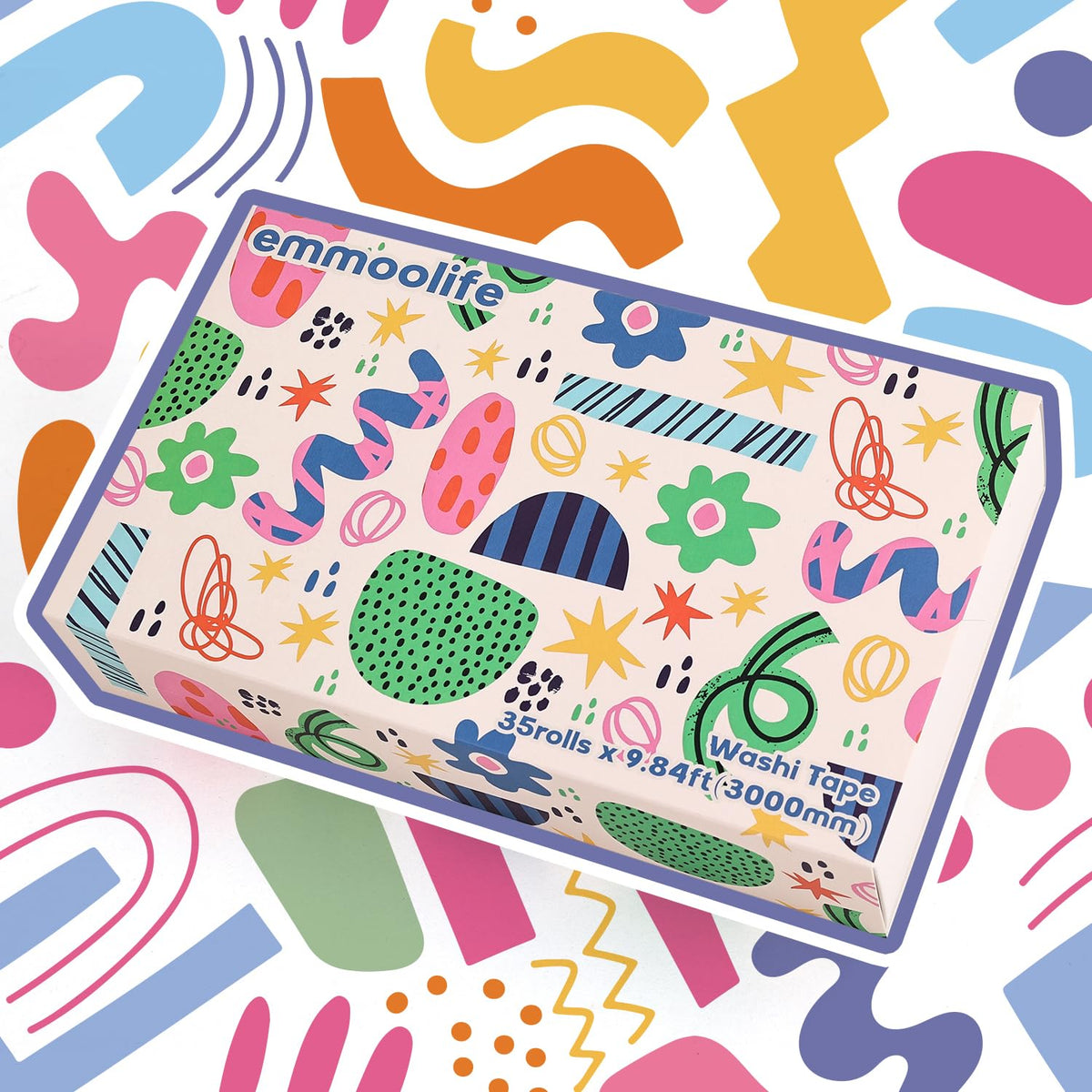 emmoolife 35 Rolls Washi Tape Set, Colorful Cute Floral Writable Decorative Tapes for Scrapbooking