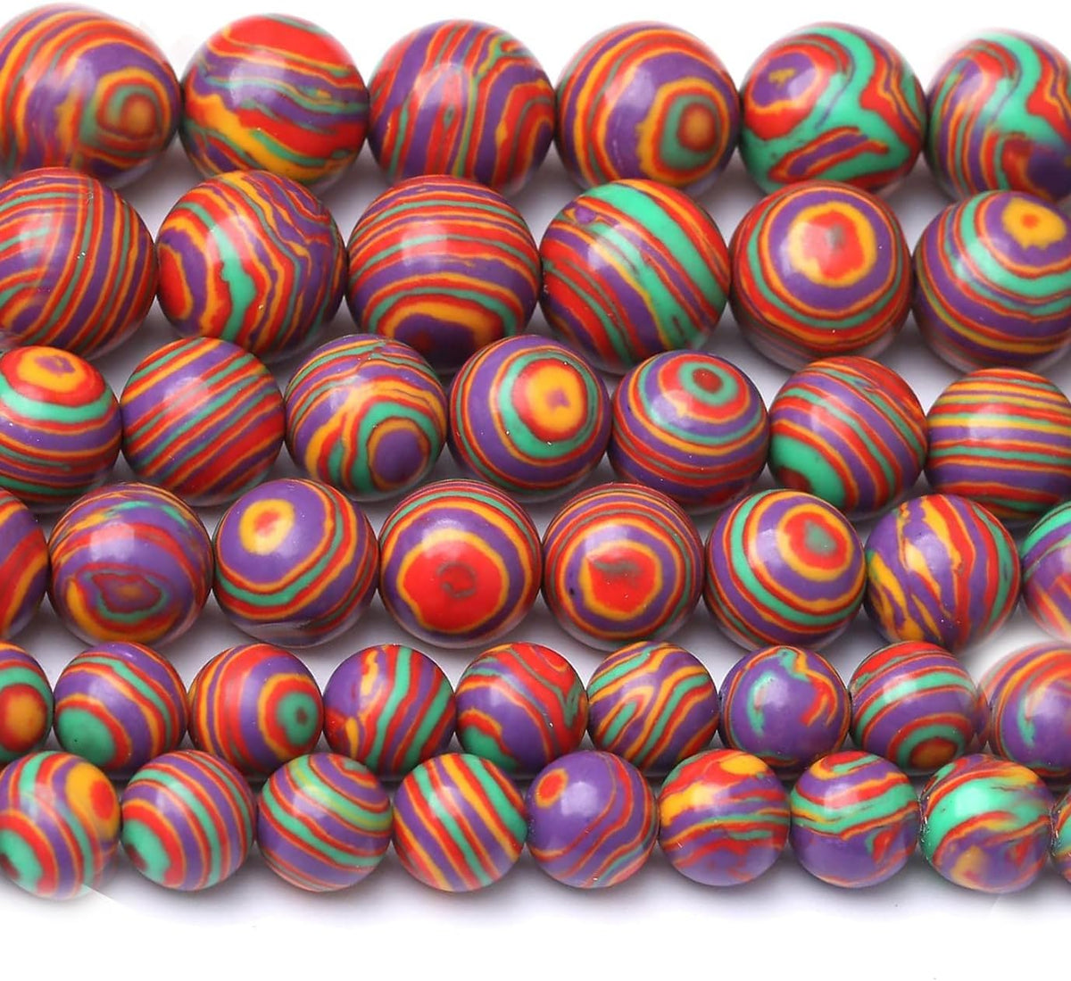 Painted Peacock Turquoise Stone Beads Gemstone Round Crystal Energy Jade Beads Stone Beads for