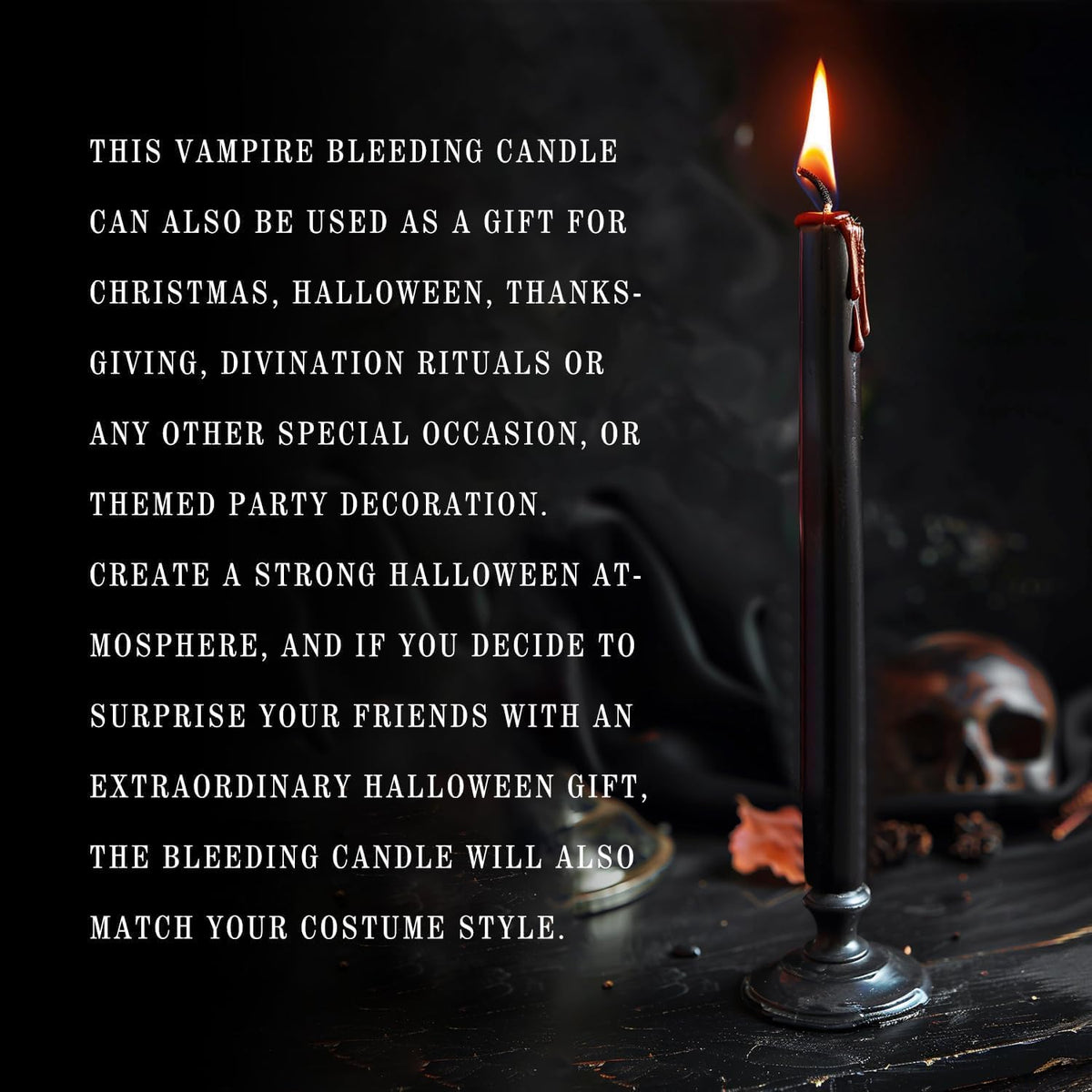 12PCS 10-Inch Black Bleeding Taper Candles,Vampire Tears Taper Candles- Unscented Candle Pack Ideal