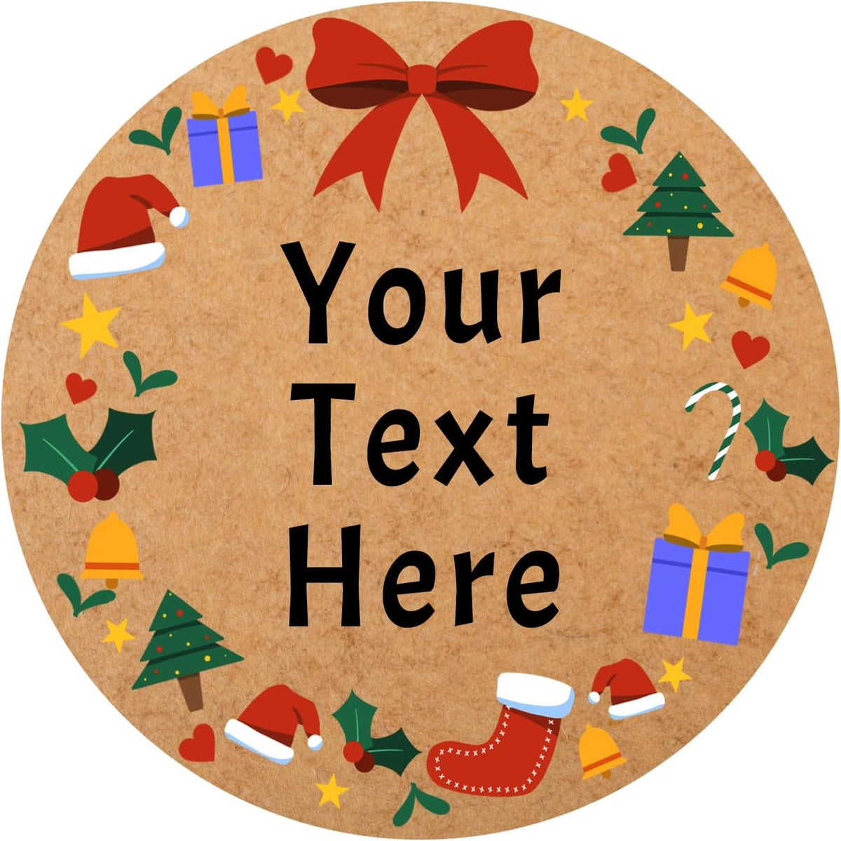 100-1000pcs Custom Stickers Merry Christmas Stickers Personalized Labels Adhesive Xmas Decorative