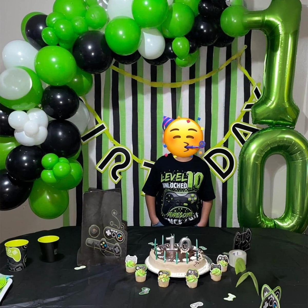 40 Inch Green Foil Balloon Number 8, Giant Self Inflating Number Balloons 0-9 for Men Women