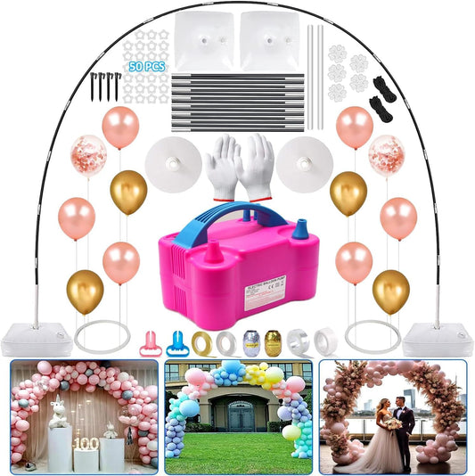 Balloon Arch Kit and Balloon Pump, 10FT Width 9FT Height Adjustable Balloon Arch Stand with NEW