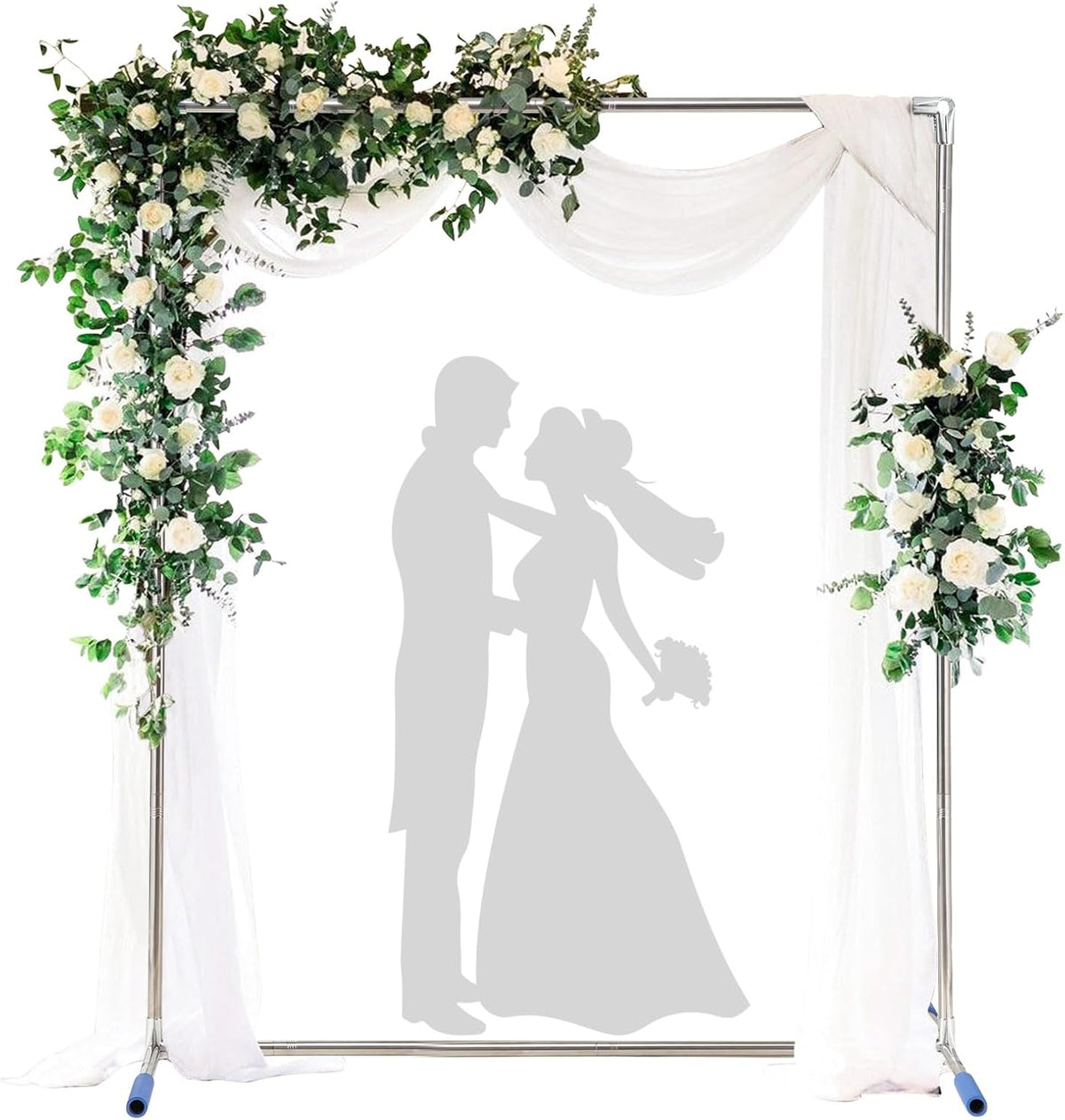 Arch Backdrop Stand,7x6 FT Metal Wedding Square Backdrop Stand for Ceremony Square Stainless Steel